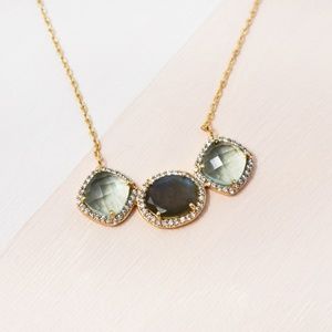 18K Gold Green Delicate Necklace